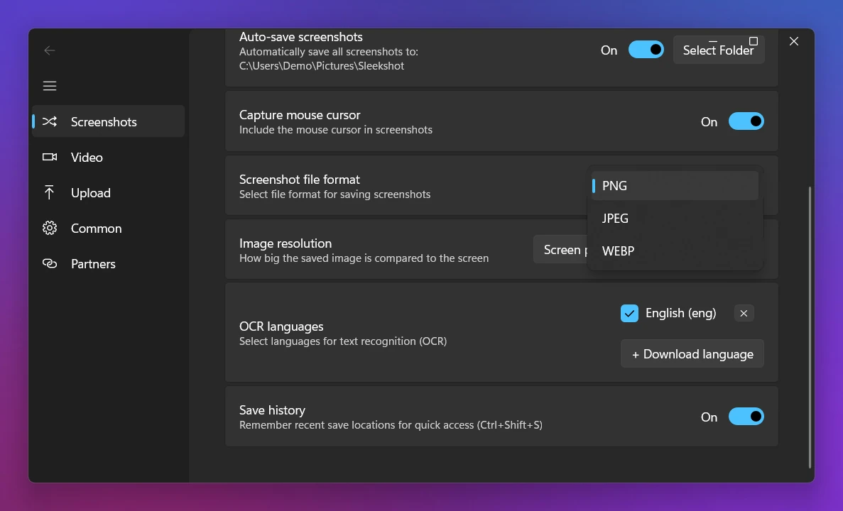 Screenshot Format: PNG vs JPG vs WebP (and How to Change It)